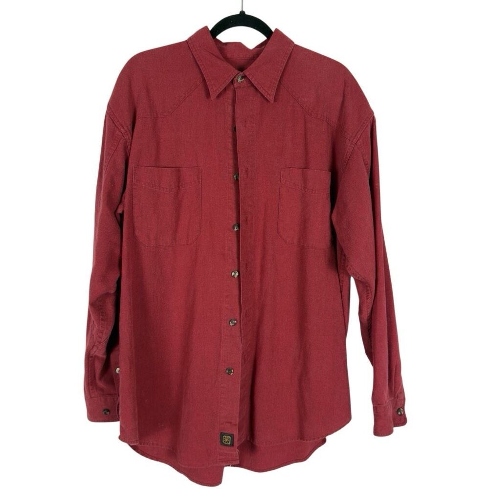 Sundance Red Linen / Cotton Button Down - Men’s‎ L